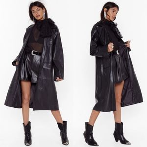 Nasty Gal Faux Leather Trench Coat